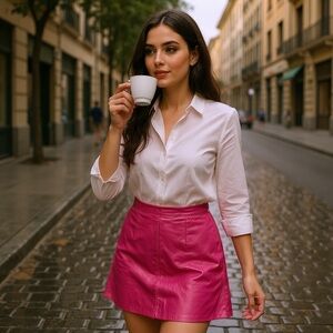 Vintage Rinzi collection leather skirt purple